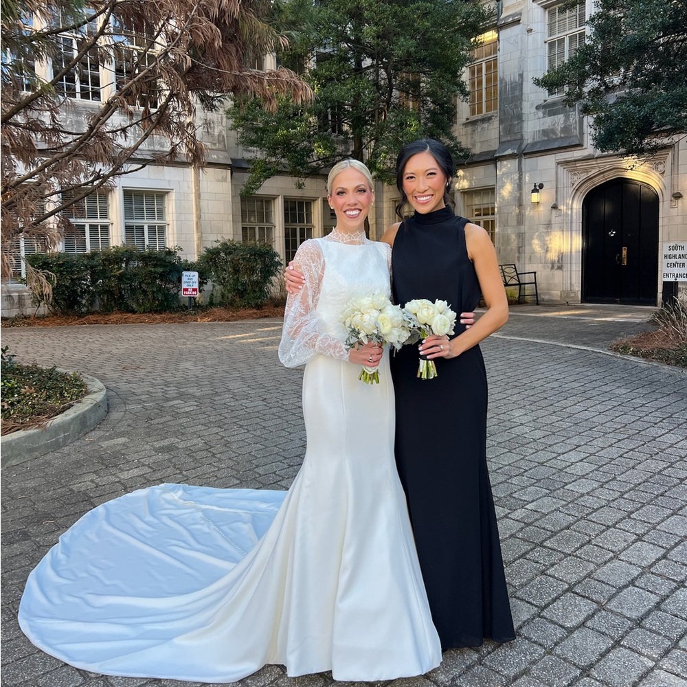 Hayley Paige Occasions Black Chiffon Gown